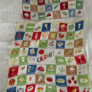 Colorful Calorie Chart Kitchen Towel